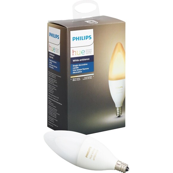 Philips Hue Candelabra White Ambiance 40W Equivalent E12 LED Light Bulb - Picture 1 of 5